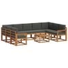 vidaXL Outdoor-Sofagarnitur 10 stk. Natur und Anthrazit