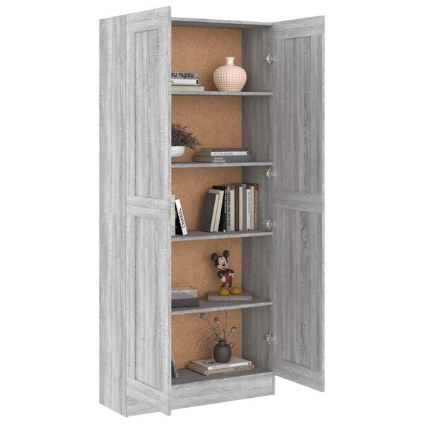 vidaXL Badezimmerschrank Grau Sonoma 82,5x30,5x185,5 cm Holzwerkstoff