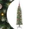 vidaXL K&uuml;nstlicher schlanker Weihnachtsbaum Gr&uuml;n und Wei&szlig; 120 cm