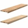 vidaXL Fensterb&auml;nke 2 Stk. Unbehandelt 110x25x2 cm Massivholz Eiche