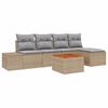 vidaXL Garten-Sofa-Set mit Kissen 6 pcs Beige Poly Rattan
