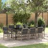 vidaXL Garten Essgruppe mit Kissen 9 pcs Hellgrau Poly-Rattan