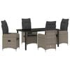 vidaXL Garten Essgruppe 5 Stk. Grau Poly-Rattan