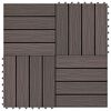 vidaXL Terrassenfliese 3D-Design 11 pcs Dunkelbraun 30 x 30 cm WPC