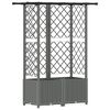 vidaXL Hochbeet mit Rankgitter und Dach Hellgrau 124 x 40 x 136 cm PP