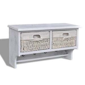 vidaXL Wandregal Wei&szlig; 60x23,5x33 cm Paulownia Holz