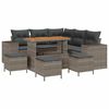 vidaXL Gartensofa-set 9 stk. 8-Sitzanzahl Grau Poly-Rattan