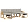 vidaXL Outdoor-Sofagarnitur 6 stk. Wei&szlig; und Hellgrau