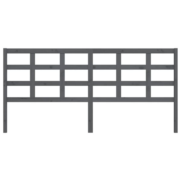 vidaXL Bett-Kopfteil Grau 205,5x4x100 cm Massivholz Kiefer