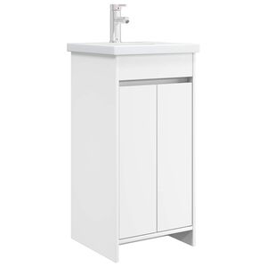 vidaXL Badezimmerschrank mit Waschbecken Wei&szlig; 42 x 40 x 84,5 cm