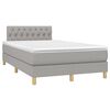 vidaXL Boxspringbett mit Matratze & LED Hellgrau 120x200 cm Stoff