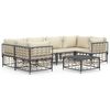 vidaXL 7-tlg. Garten-Lounge-Set mit Kissen Anthrazit Poly Rattan