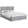 vidaXL Bettgestell mit Stauraum und Kopfteil Sonoma-Grau 140 x 190 cm