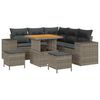 vidaXL Gartensofa-set mit Kissen mit Speicher 8 pcs Grau Poly-Rattan