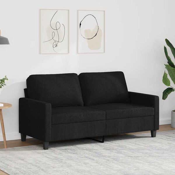 vidaXL 2-Sitzer-Sofa Schwarz 140 cm Stoff