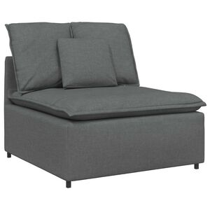 vidaXL Modulares Sofa Mittelmodul mit Kissen Dunkelgrau 100 cm