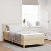 vidaXL Boxspringbett mit Matratze mit Kopfteil Creme 90 x 200 cm Stoff