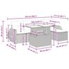 vidaXL 6-tlg. Garten-Sofagarnitur mit Kissen Braun Poly Rattan