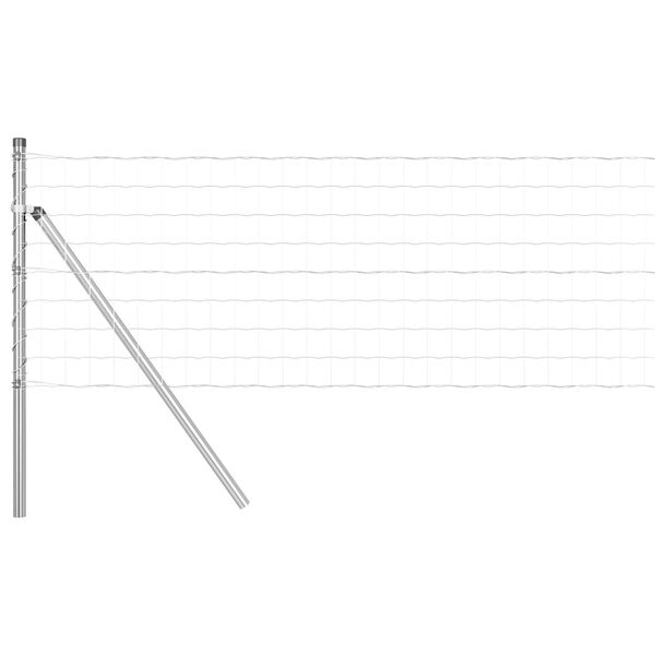 vidaXL Zaun mit Pfosten Silber 0,8 x 25 m Stahl und PVC