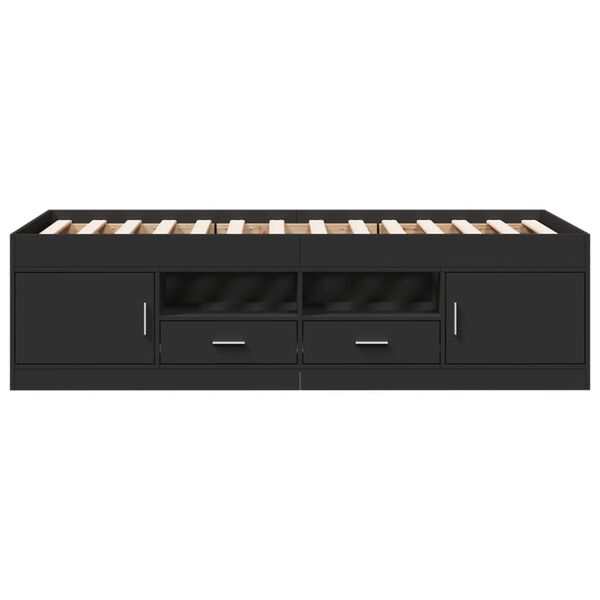 vidaXL Tagesbett mit Schubladen ohne Matratze Schwarz 90x200 cm