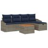 vidaXL Gartensofa-set mit Kissen mit Speicher 6 pcs Grau Poly Rattan