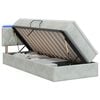 vidaXL LED-Speicherbett mit Matratze Hellgrau 90 x 200 cm Samt
