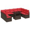 vidaXL Gartensofa-set 10 stk. Braun Poly Rattan