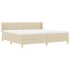 vidaXL Boxspringbett mit Matratze Creme 200 x 200 cm Polyester