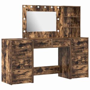vidaXL Schminktisch 3 pcs Ger&auml;ucherte Eiche 78,5 x 41 x 135 cm