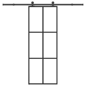 vidaXL Schiebet&uuml;r mit Beschlag 76x205 cm ESG-Glas & Aluminium