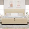 vidaXL Boxspringbett mit Matratze Creme 200 x 200 cm Stoff