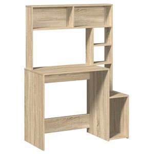 vidaXL Schreibtisch mit Regal Sonoma-Eiche 100x45x140 cm Holzwerkstoff