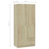 vidaXL Kleiderschrank Sonoma-Eiche 80x52x180 cm Holzwerkstoff