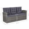 vidaXL 6-tlg. Garten-Lounge-Set mit Auflagen Poly Rattan Grau