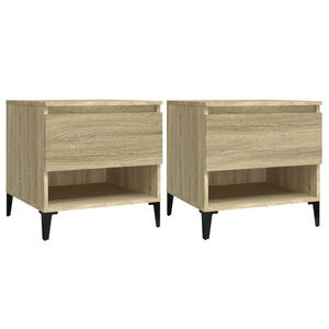 vidaXL Beistelltische 2 Stk. Sonoma-Eiche 50x46x50 cm Holzwerkstoff
