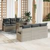 vidaXL Gartensofa-set mit Kissen 7 pcs Hellgrau Poly Rattan