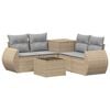 vidaXL Sofa Set 6 stk. Beige und Hellgrau Polyrattan und Stahl