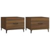vidaXL Couchtische Metallbeine 2 Stk. Braun Eichen-Optik 50x50x40 cm