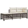 vidaXL 3-tlg. Garten-Ecksofa-Set mit Kissen Braun Poly Rattan