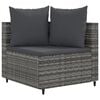 vidaXL 4-tlg. Garten-Sofagarnitur mit Kissen Grau Poly Rattan