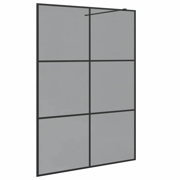 vidaXL Walk-in Duschwand Schwarz 140 x 195 cm Geh&auml;rtetes Glas