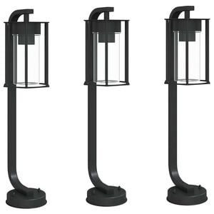 vidaXL Wegeleuchten 3 Stk. Schwarz 60 cm Edelstahl