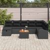 vidaXL Gartensofa-set mit Kissen 9 pcs Schwarz Poly-Rattan