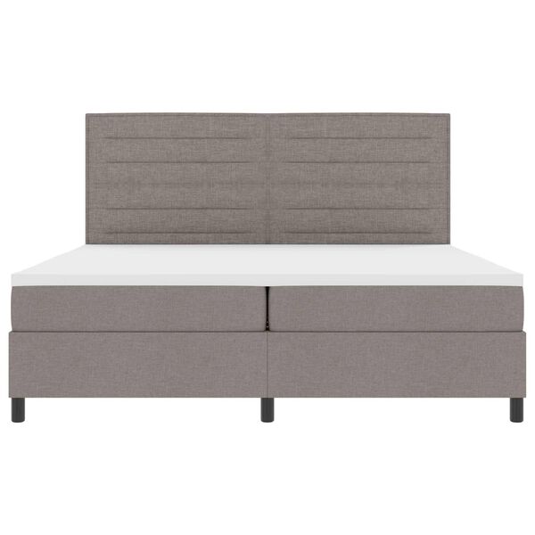 vidaXL Boxspringbett mit Matratze mit LED Taupe 200 x 200 cm Stoff