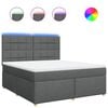 vidaXL Boxspringbett mit Matratze Dunkelgrau 180x200 cm Stoff