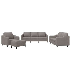 vidaXL 4-tlg. Sofagarnitur mit Kissen Taupe Stoff