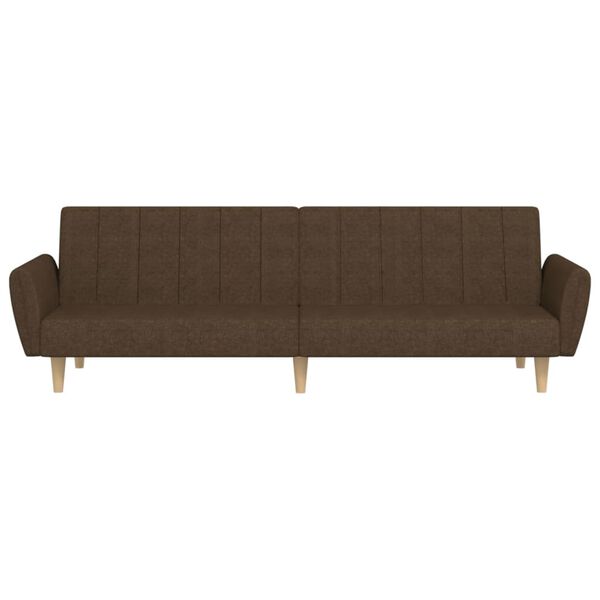 vidaXL Schlafsofa 2-Sitzer Braun Stoff