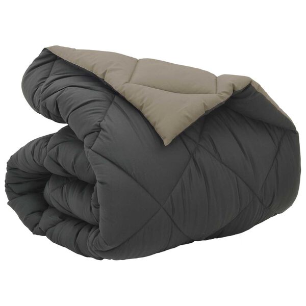 vidaXL Winterbettdecke Hellgrau und Anthrazit 155 x 220 cm Mikrofaser