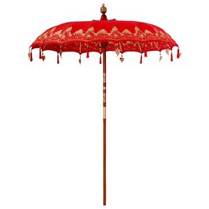 vidaXL Balinesischer Sonnenschirm Rot 185 x 185 x 260 cm