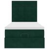 vidaXL Ottoman-Bett mit Matratzen Dunkelgr&uuml;n 90x200 cm Samt